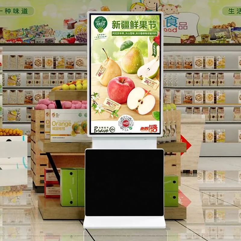 Rotatable 55 65 Inch LCD Digital Signage and Displays HD Poster LCD Kiosk 4K Indoor Advertising Player HD Touch Screen Kiosk