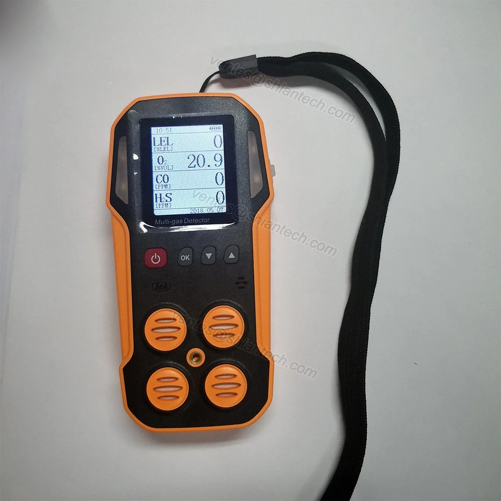 CD4-PE 4 Gas Monitor Portable, Easy-to-Use Multi Gas Detector (LEL, CO, H2S, O2)