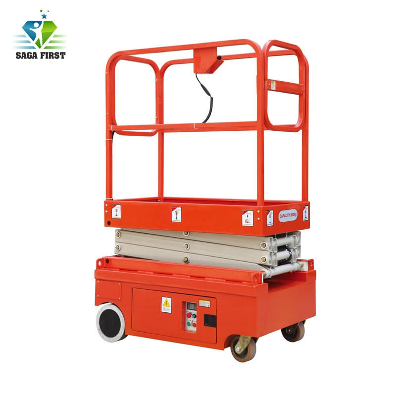 3m or 4m Small Indoor Semi Electric Mobile Scissor Lift