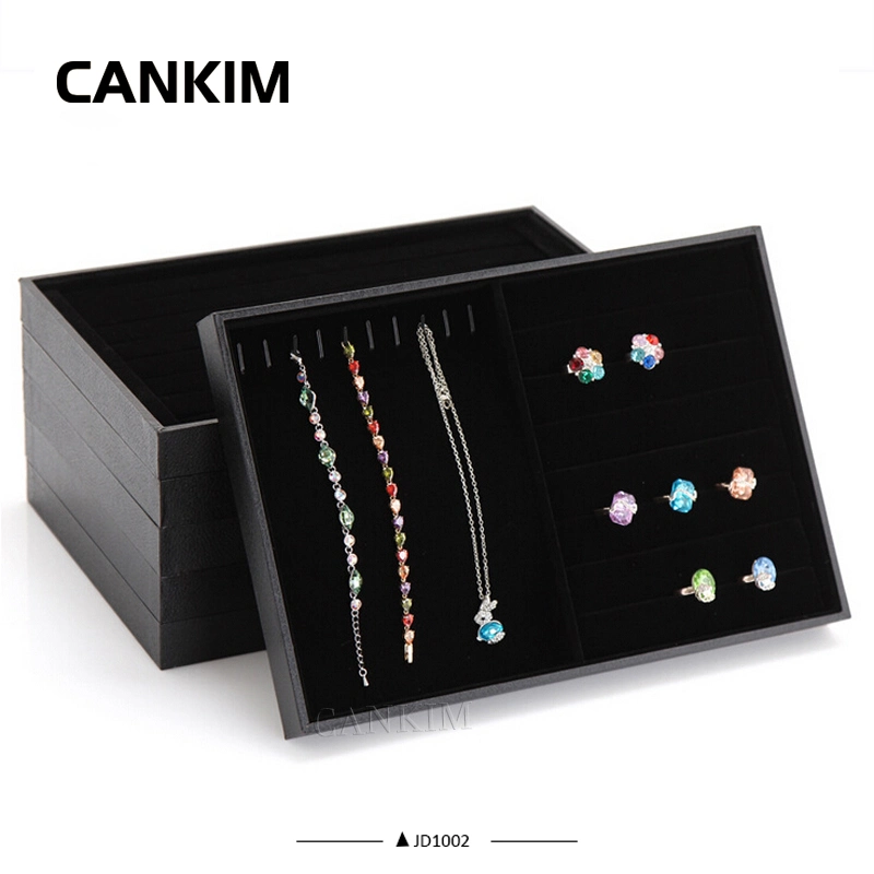 Cankim Custom Luxury PU Stock Деревянный подарок ювелирные украшения выставки Кольцо серьги подвесной ожерелье лоток