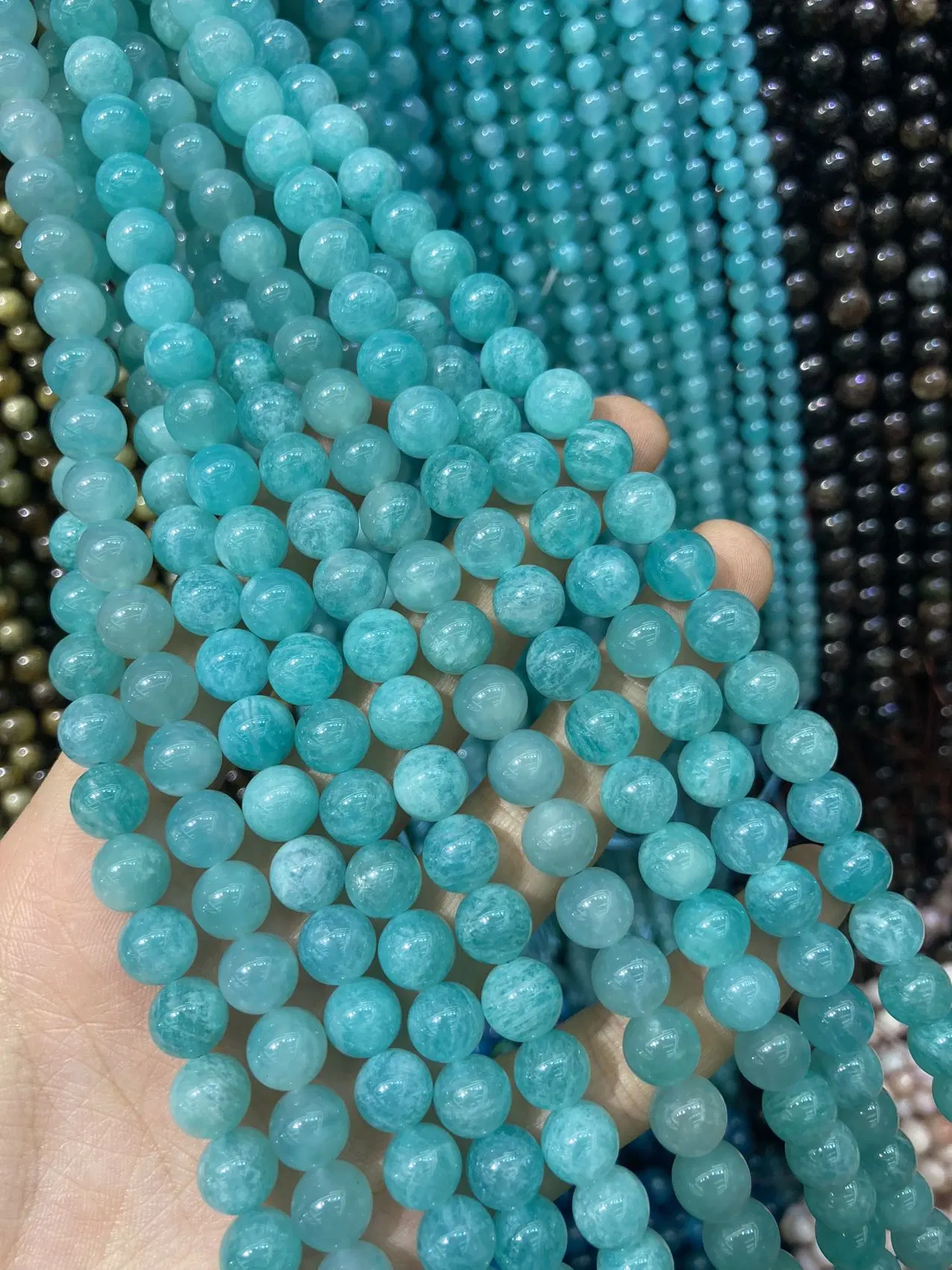 Malachite Agate Crystal Jade Beads لصنع مجوهرات الأزياء