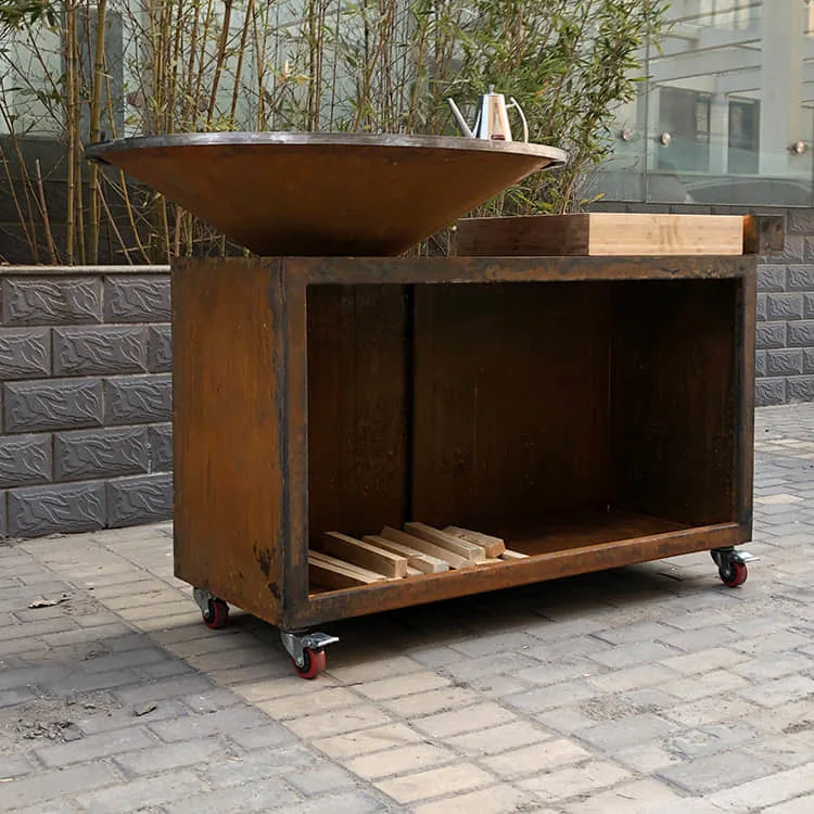 Charcoal Doner Grill BBQ for Restaurent/Indoor/Outdoor/Camping Wholesale Portable Corten Steel BBQ