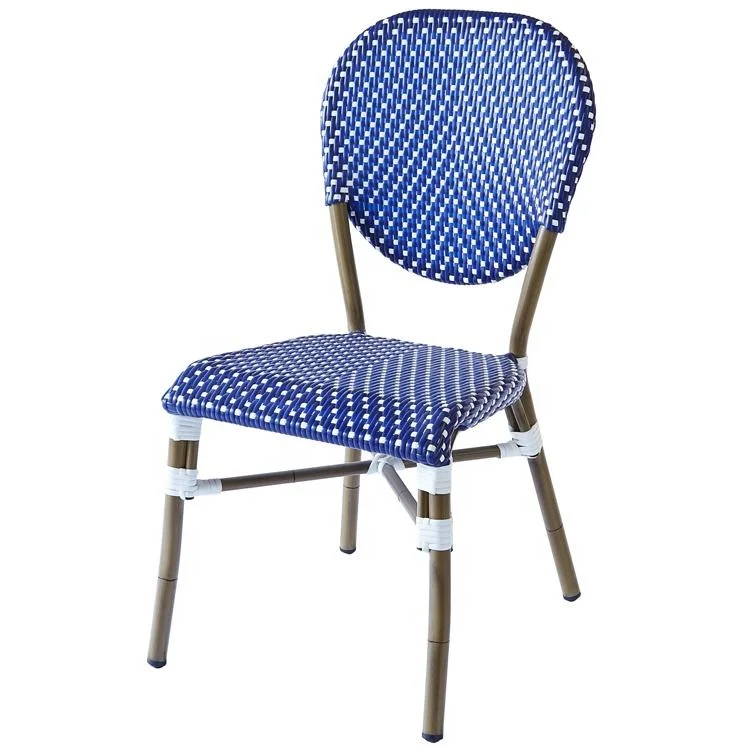 Garden Aluminium Bistro Chair Paris Rattan Patio Wicker Chairs Garden Outdoor Furniture