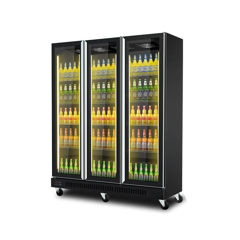 Supermarket Upright Display Fridge/Beverage Refrigerated Showcase Cabinet/ Glassdoor Freezer