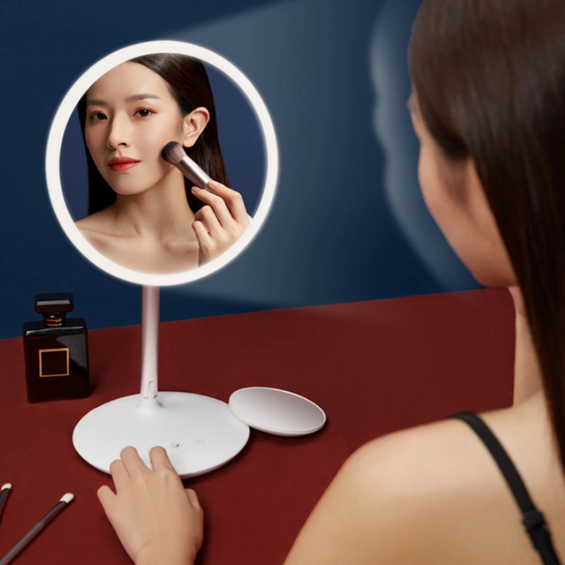 Venta caliente de las luces de pantalla táctil de espejo de maquillaje de Hollywood de plata estilo Miroir Intelligent Vestidor equipo de belleza