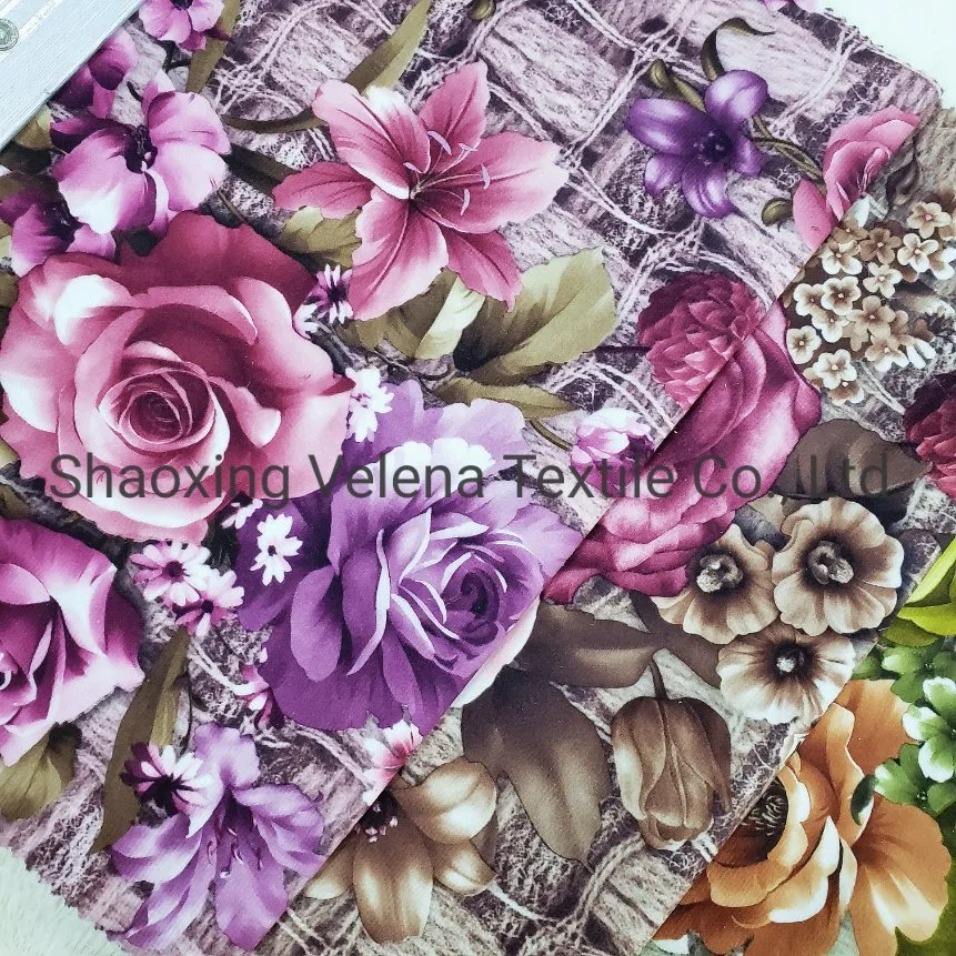 Hot Sale Polyester FDY Velvet with Floral Printing Home Textile Upholstery Fabric for Sofa Pillow