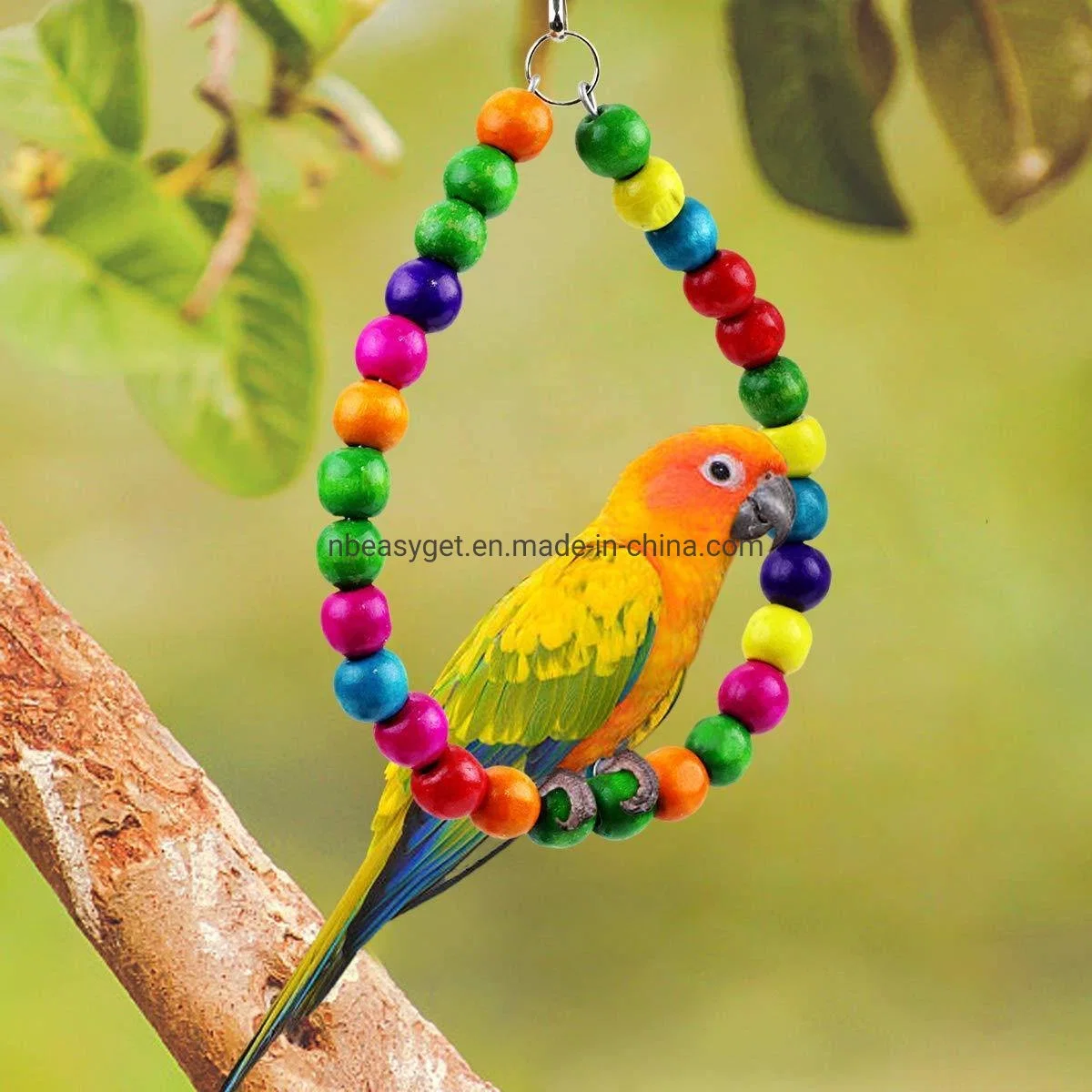 8PCS Bird Parrot Toys Swing Chewing Hanging Bell Cage Hammock Toy for Small Parakeets Cockatiels Conures Parrots Love Birds Finches Esg12584