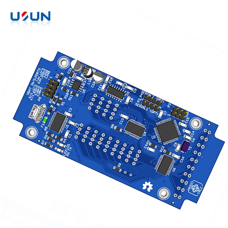 Alta calidad It180A placas de circuito rígido Fabricación Electrónica PCB Azul Máscara de soldadura de cobre