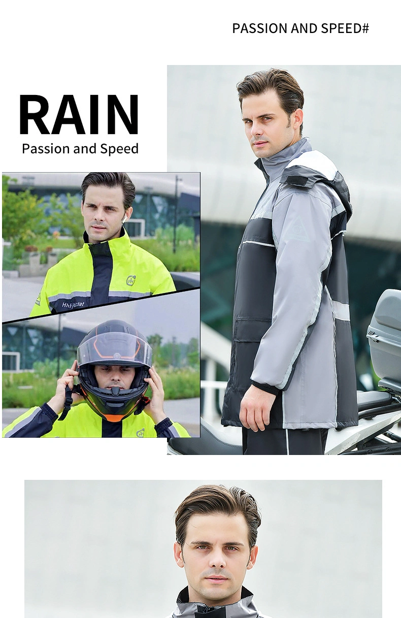 Custom Design Food Delivery Rain Coat Waterproof Motorcycle with Hat