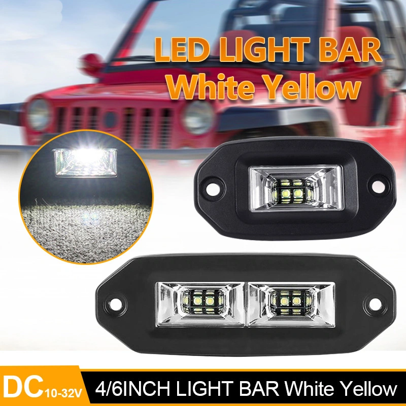 20W montaje LED Pods barra de luz de trabajo de inundación 6500K impermeable Barra DE trabajo DE LED para motor de coche de recogida de respaldo Offroad