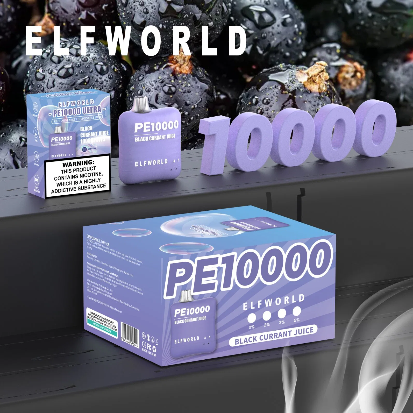 Elfworld PE10000 E-CIGS en Stock 14 sabores Hot Sale Disposable/Chargeable Lápiz VAPE