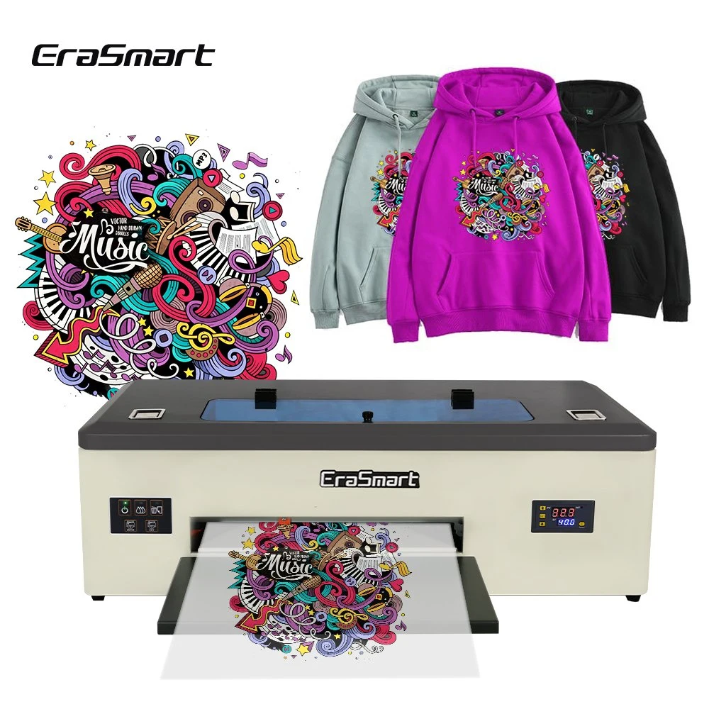 Erasmart 30cm A3 impressora Dtf 1390 L1800 Dx5 Digital da cabeça impressora jato de tinta T Shirt máquina de impressão para Pequenas Empresas ideia 2023