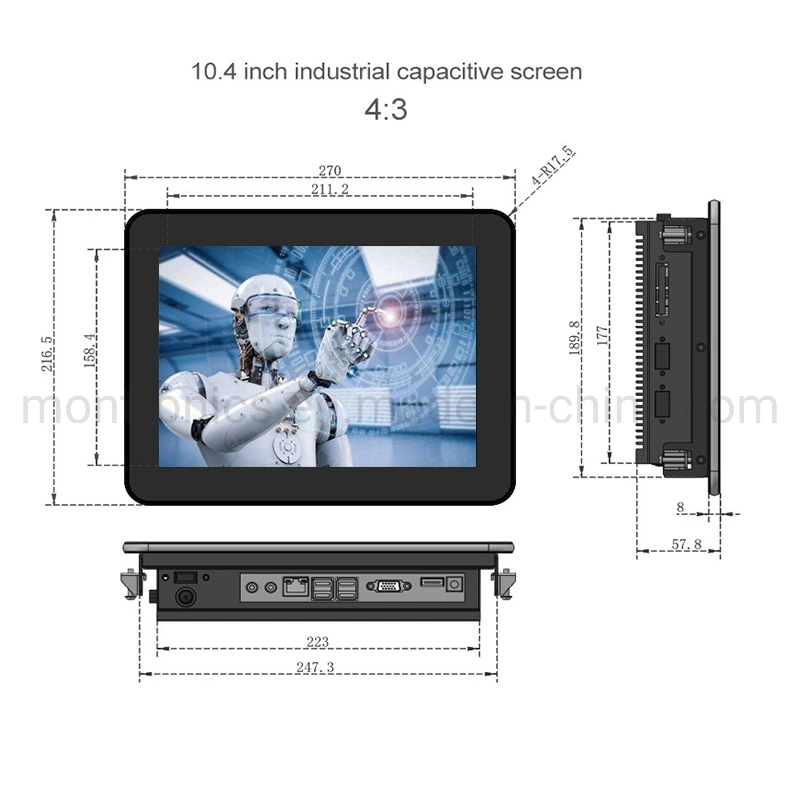 Plain Impermeable IP65 de 15 pulgadas de pantalla Panel de Control Industrial Touch-Screen capacitivos para escenarios de alta temperatura