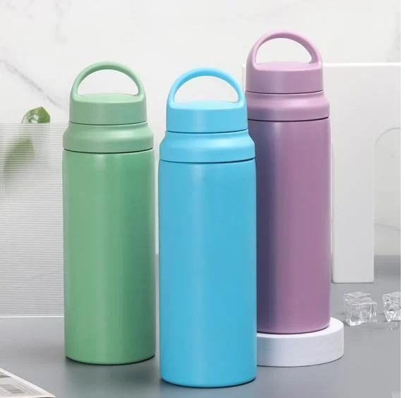 Euro-Style Large-Mouth Insulation Cup Stainless Steel Large-Capacity Sports Water Bottle Outdoor Portable Multi-Cover Mountaineering Travel Bottle