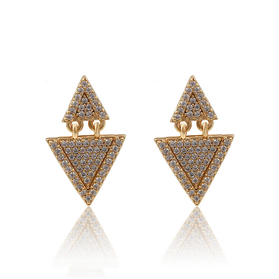 Shiny Crystal Triangle Earring Unique Design Jewelry