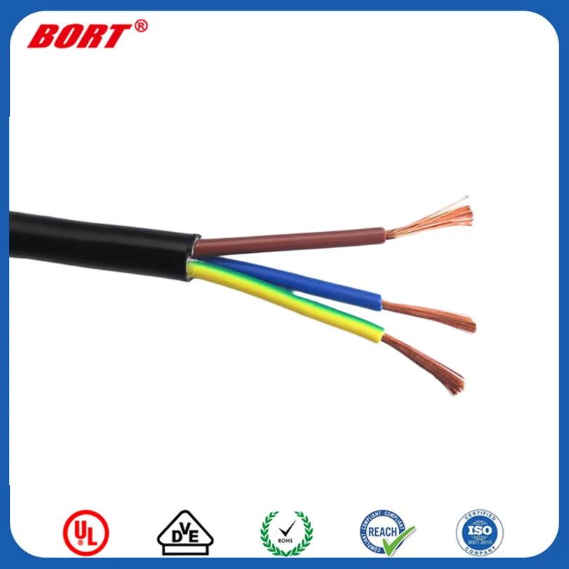 2 Core 3cores 60227 IEC 53 Rvv PVC Insulated Copper Electrical Cable for Extension Power Cords