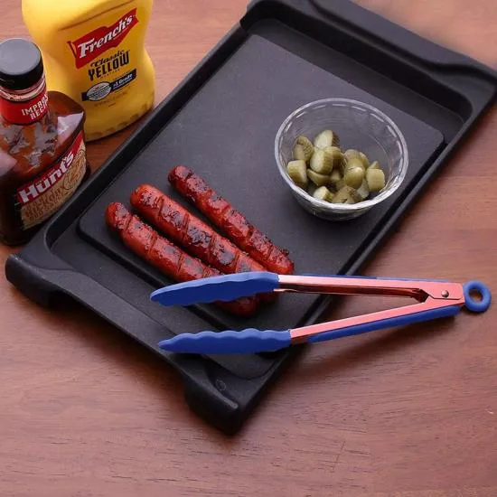 Comida de cozinha churrasqueira e conjunto de pinças de cozimento lidar com churrasqueira Cozinha Silicone churrascos pinças para alimentar