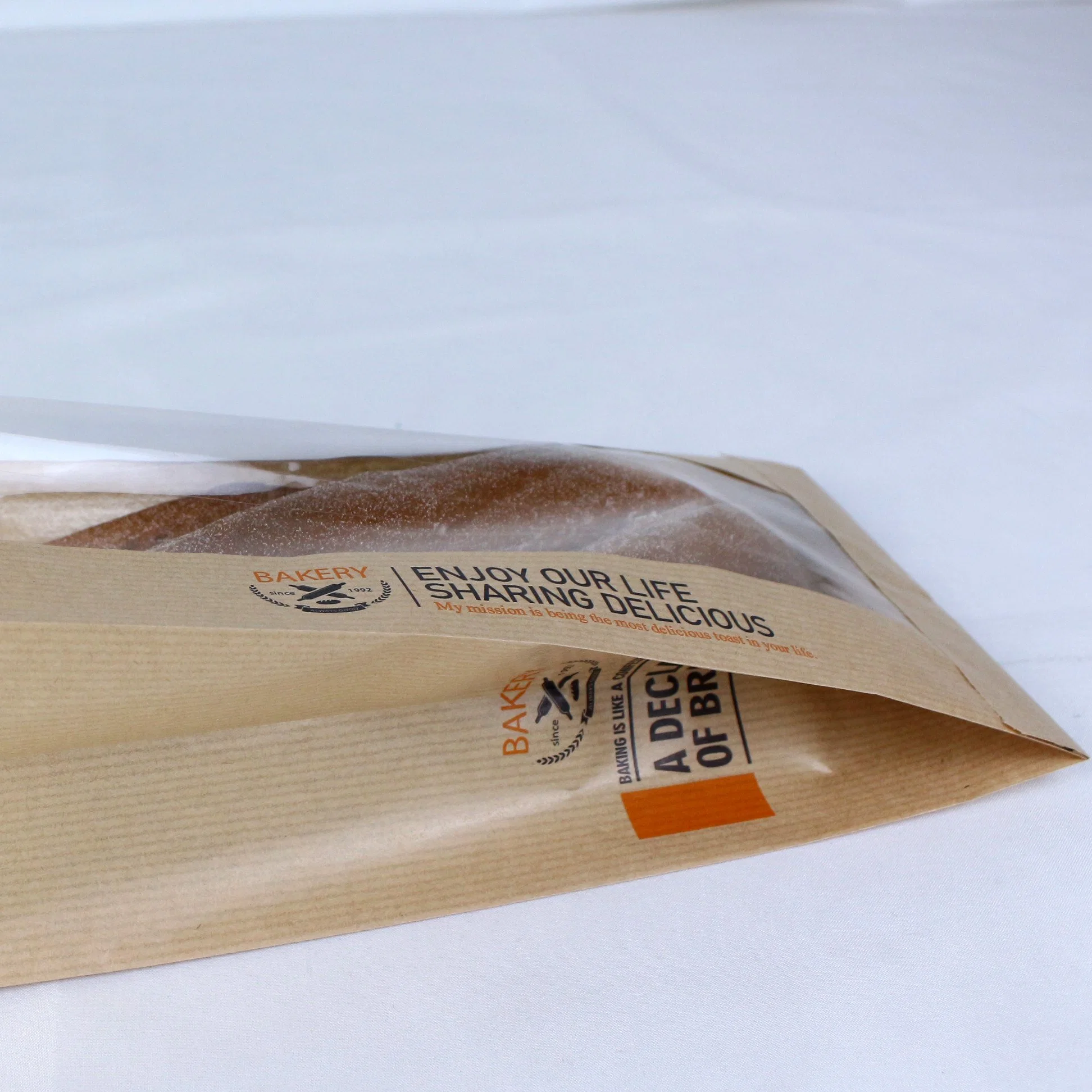 Customize Printed Paper Eco-Friendly Food Grade Bread Packaging Baguette Bag