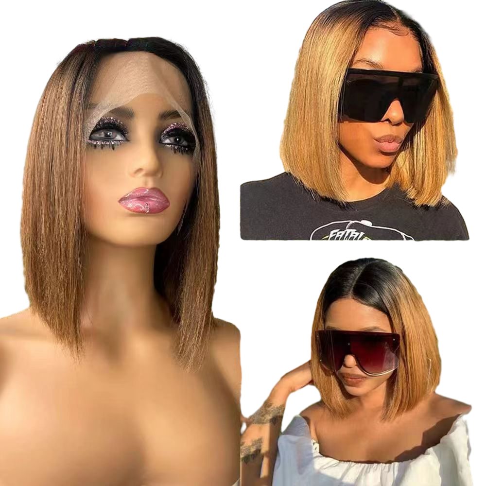 Double Drawn 1b/30 Straight Bob Wig Human Hair