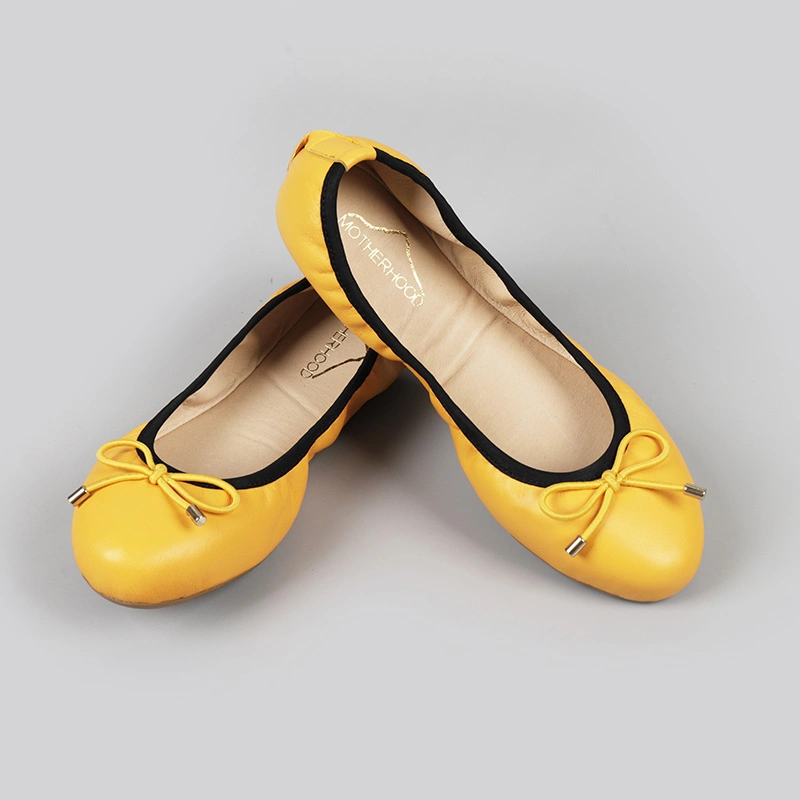 Comfort Soft Yellow Leisure Ballet Flat Ladies Leather Colorful Women Shoes