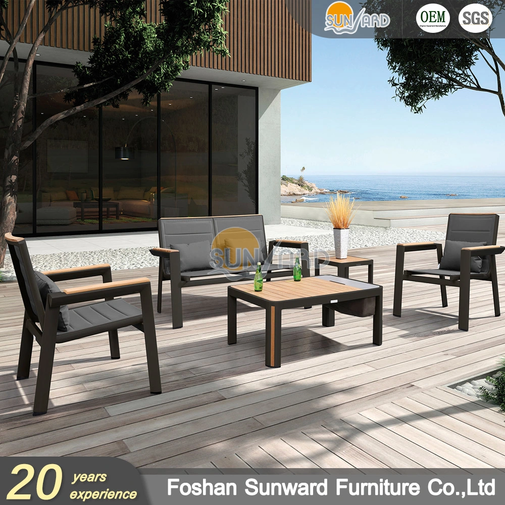 Resort Project Sectional Aluminum Plastic Wood FSC Teak Wood Outdoor Furniture