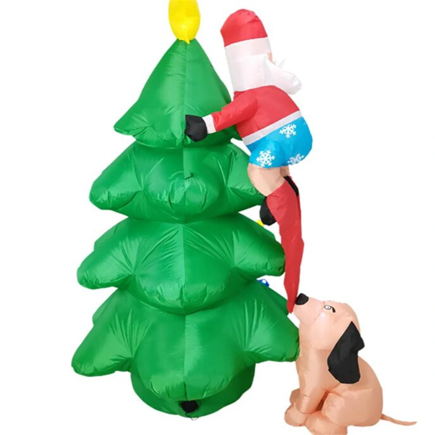 Inflatable Dog Chase Santa Claus Inflatable Christmas Tree