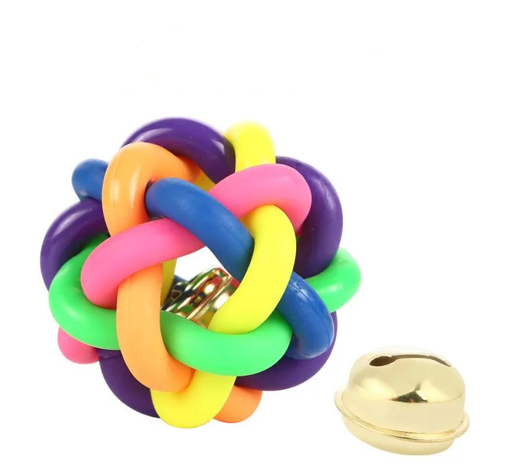 Wholesale/Supplier Teeth Cleaning Durable Rubber Colorful Dog Toy Ball with Bell
