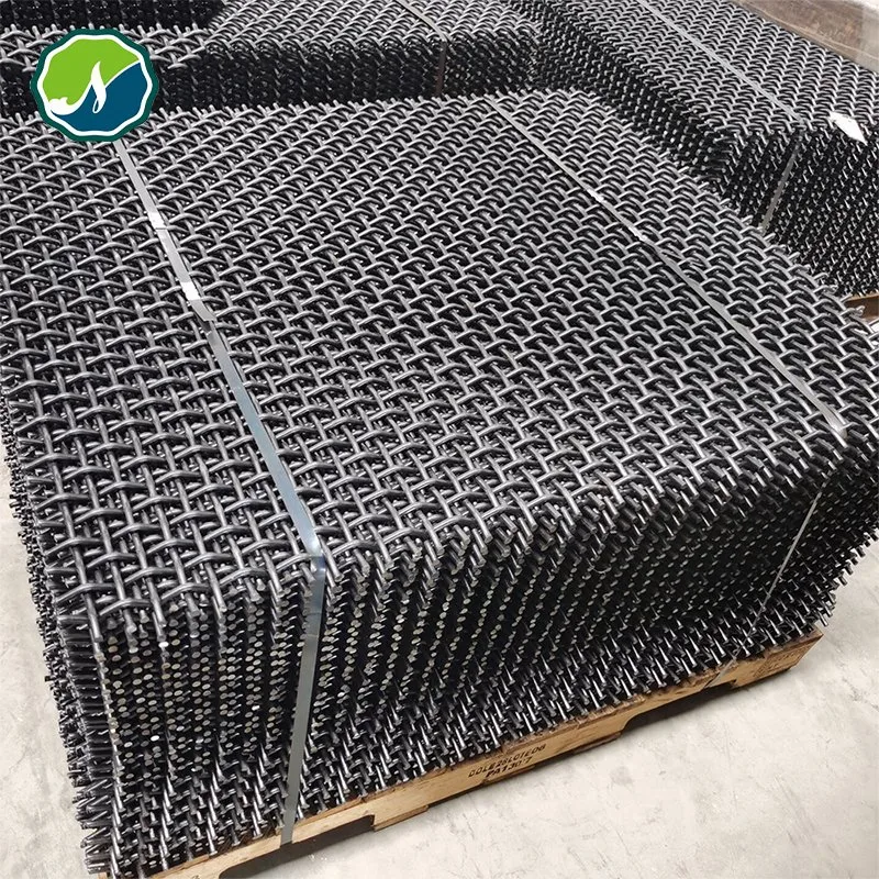 Manganese Steel Iron Wire Woven Quarry Rock Square Hole Crimped Wire Mining Screen Mesh