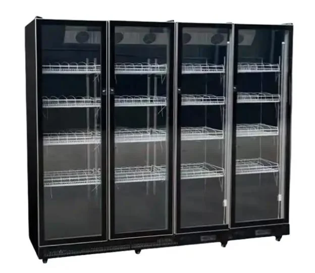 4-Door Supermarket Commercial Glass Door Refrigerator and Freezer Refrigeration Equipment