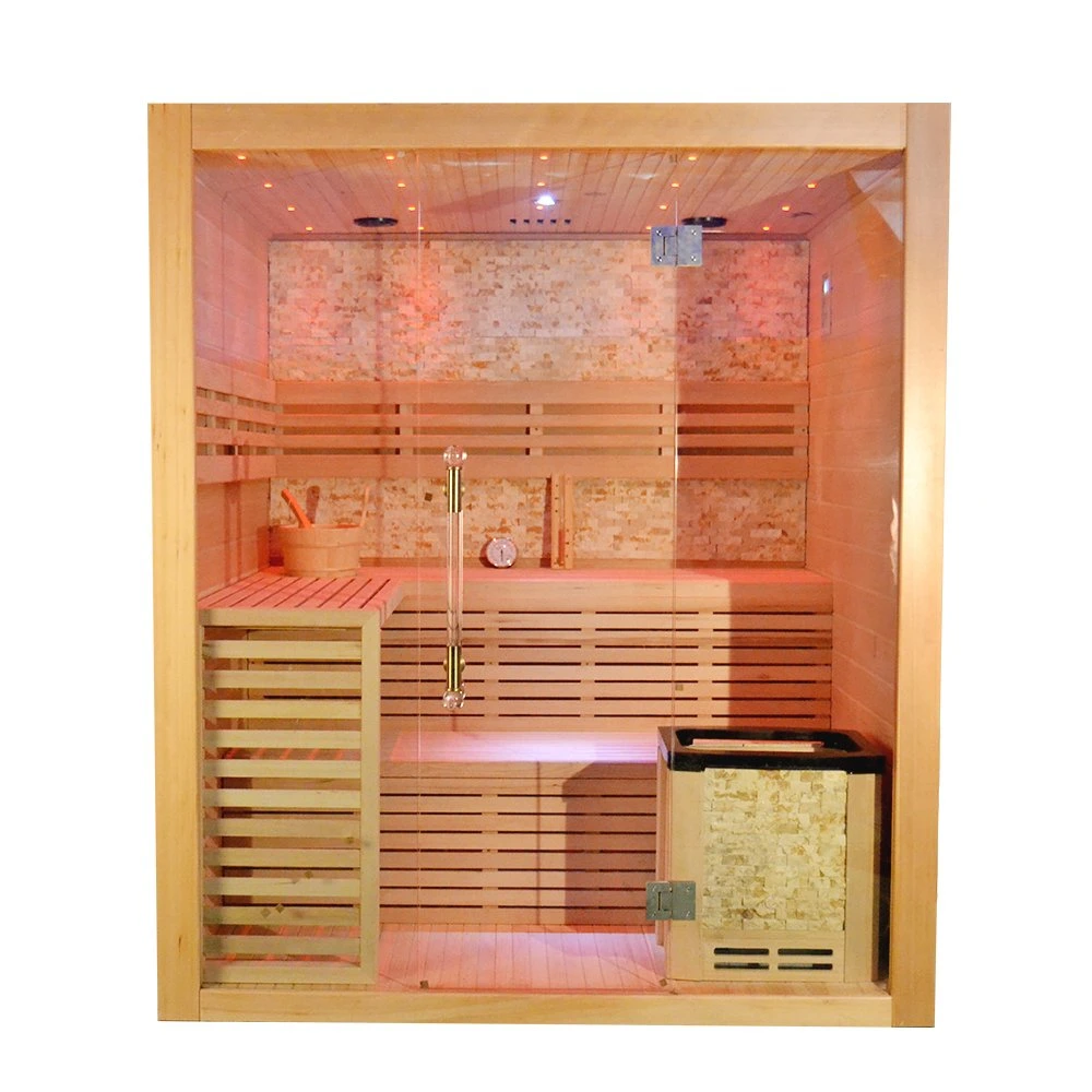 Sauna de cabina de ducha de vapor de madera