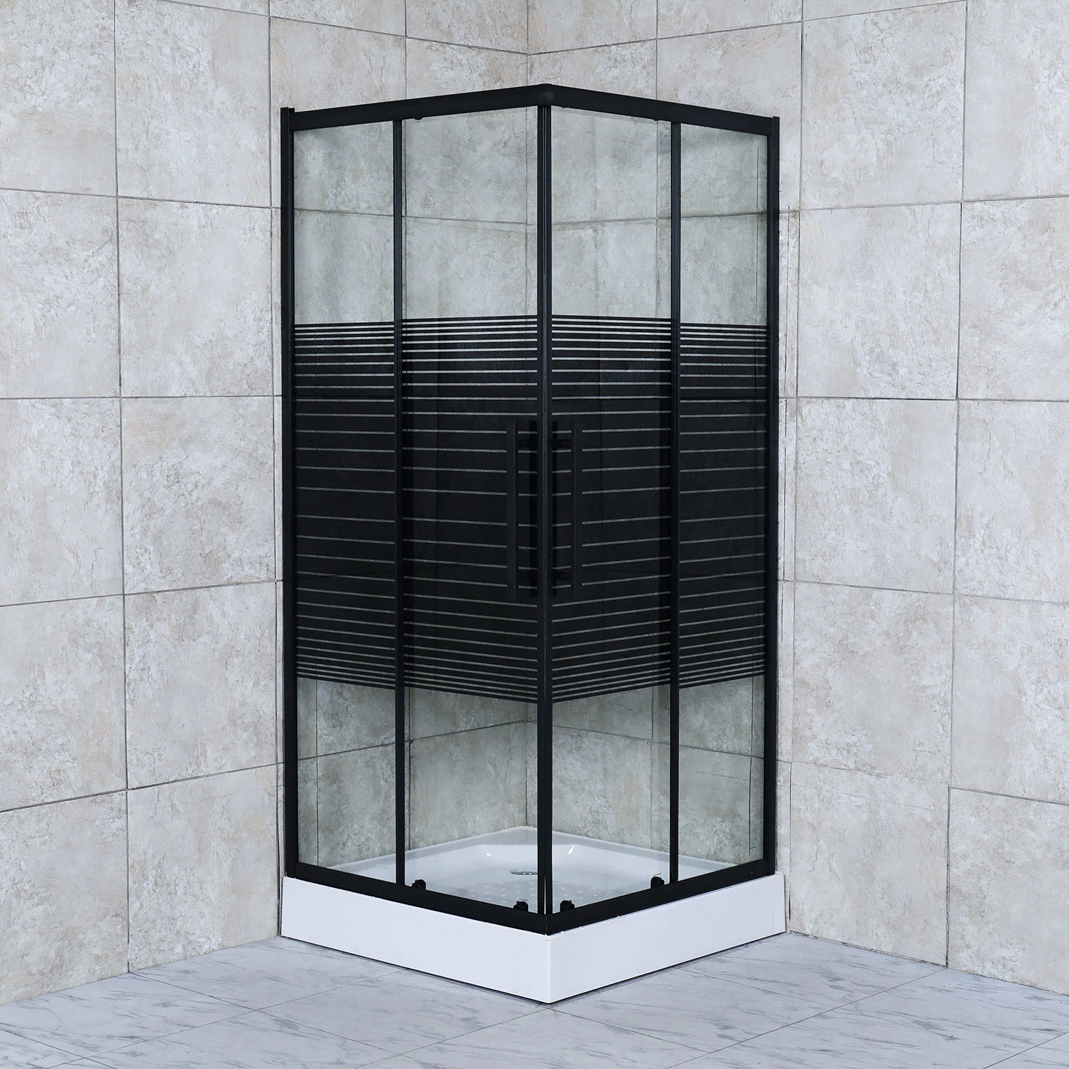 Simple Design Bathroom Shower Enclosure 6mm Glass Sliding Tempered Glass Shower Room