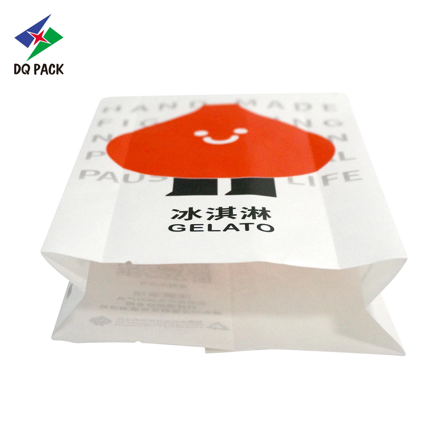 Clear Plastic Frozen Ice-Cream Food Packaging Bags with Back Sealed Pouch for Frozen Food Packaging