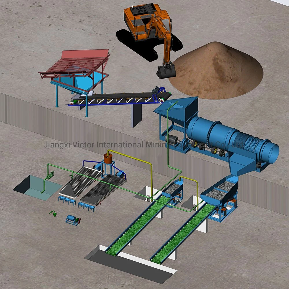 Portable Diamond Alluvial Gold Washing Plant Diamond Mining Equipment