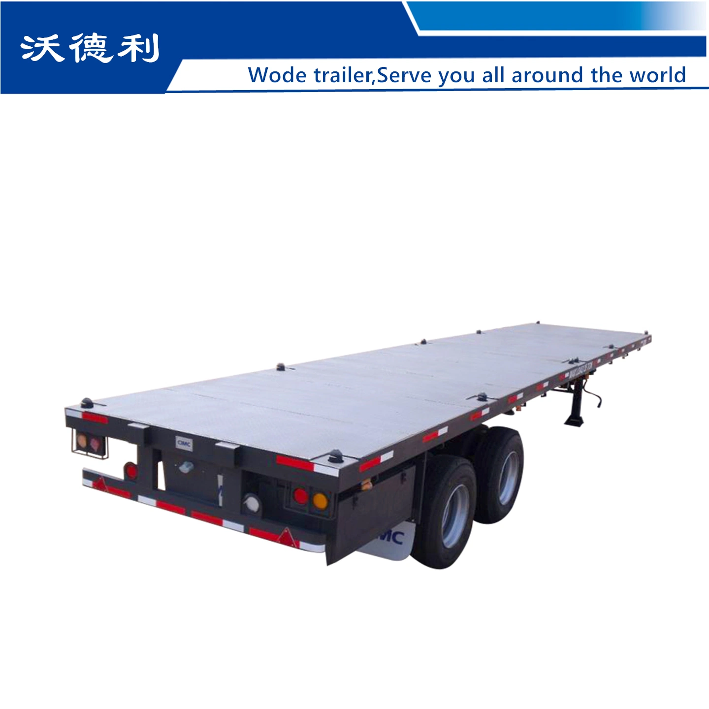 60 Ton Payload 3 Axle 40FT Cargo Flatbed Semi Trailer with Tractor Head for Container and Bulk Cargo Transportation for Sale