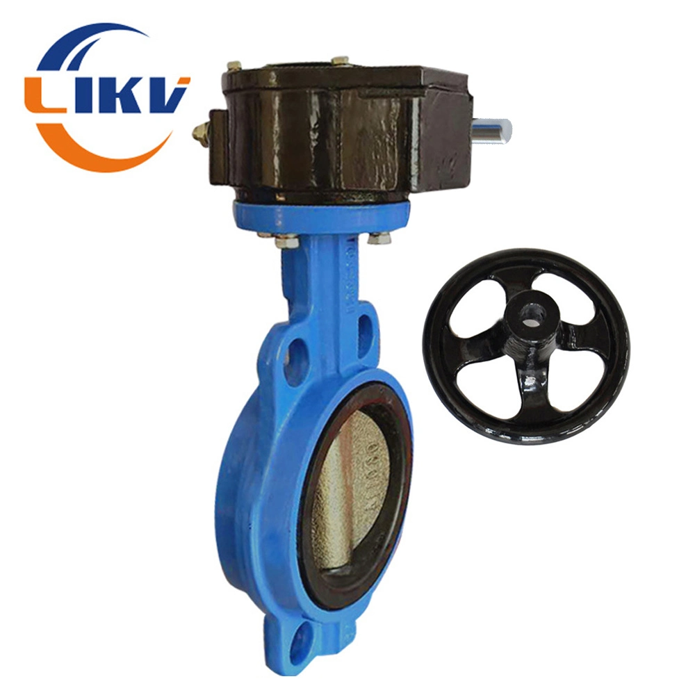 Worm Gear Operated Ductile Iron Rubber Lined Wafer Butterfly Valve Disc CF8 150lb/Pn10/Pn16