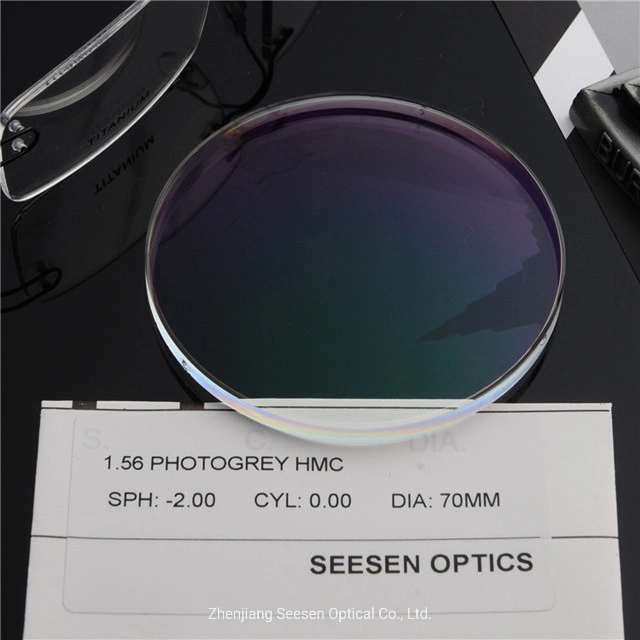 UV Optical Lens 1.56 Cr39 Photogrey Hmc Ar Coating Eyeglass Spectacle Photochromic Lens