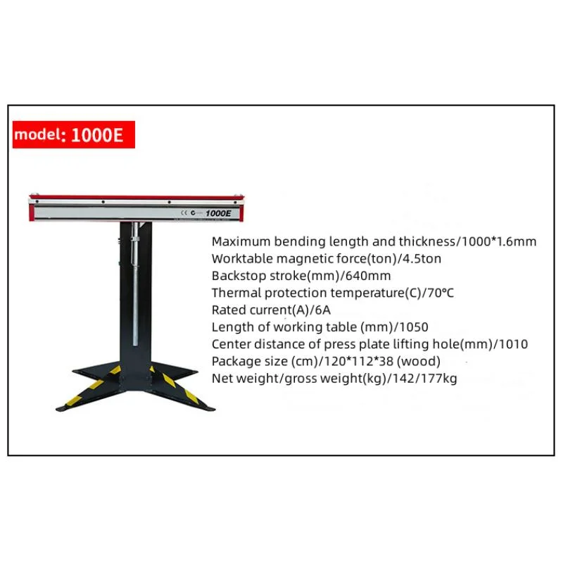 1000e/2500e/3200e Pneumatic Electromagnetic Sheet Plate Bending Folding Machine for Box Metal Sheet Bending