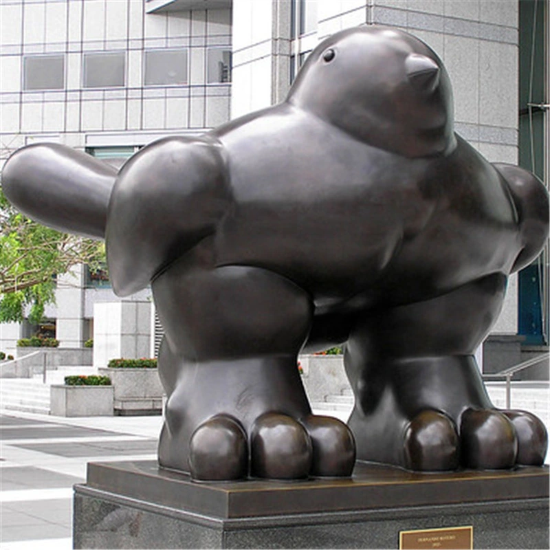 Jardín al aire libre Casting Brass Negro Fernando Botero Estatua Bronce grasa Escultura de aves