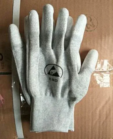 Leenol- Anti Static Gloves Top Fit Fingertip Carbon Fibers PU Coated Industrial ESD Safety Work Gloves