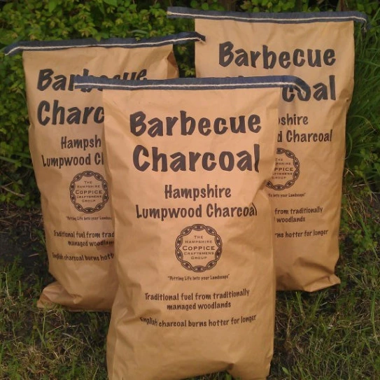 New Big Size BBQ Briquette Charcoal Bag 5kg 4kg Packaging Bag Factory Free Samples Kraft Material