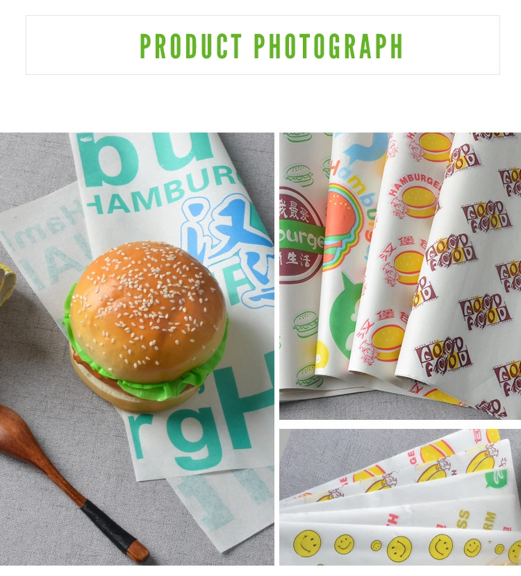 Lebensmittelqualität Custom Logo Burger Sandwich Gedruckt Wachs Papier Öldicht Laminiertes Papier