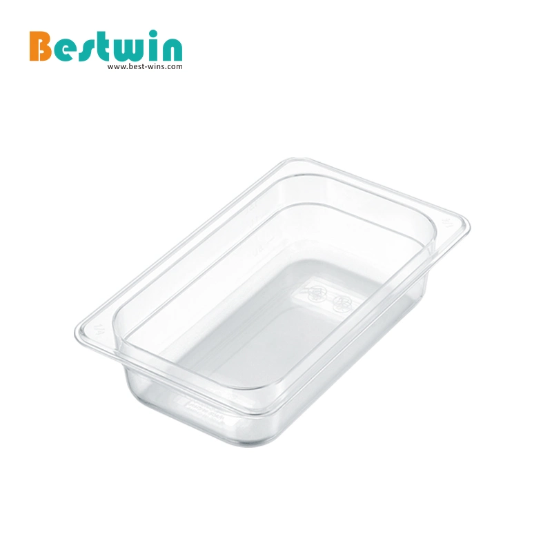 Gn 1/4 Polycarbonte Contenedor de almacenamiento de Comida de plástico PC Gn Pan para Restaurante