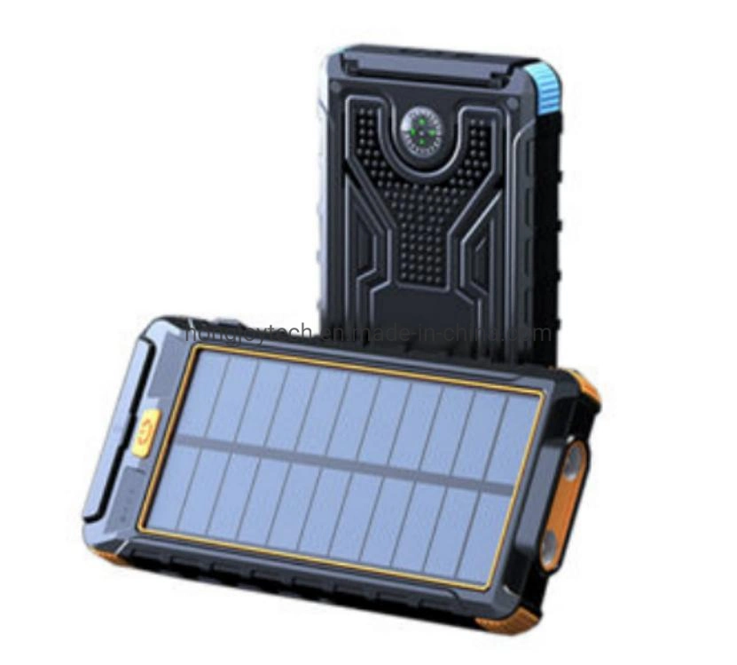 10000mAh banco de Energia Sem Fio Packs de baterias Solar Portátil à prova de fonte de alimentação de emergência para utilização no exterior, 2-6 Dobrável e painéis solares com LED Camping Lantern