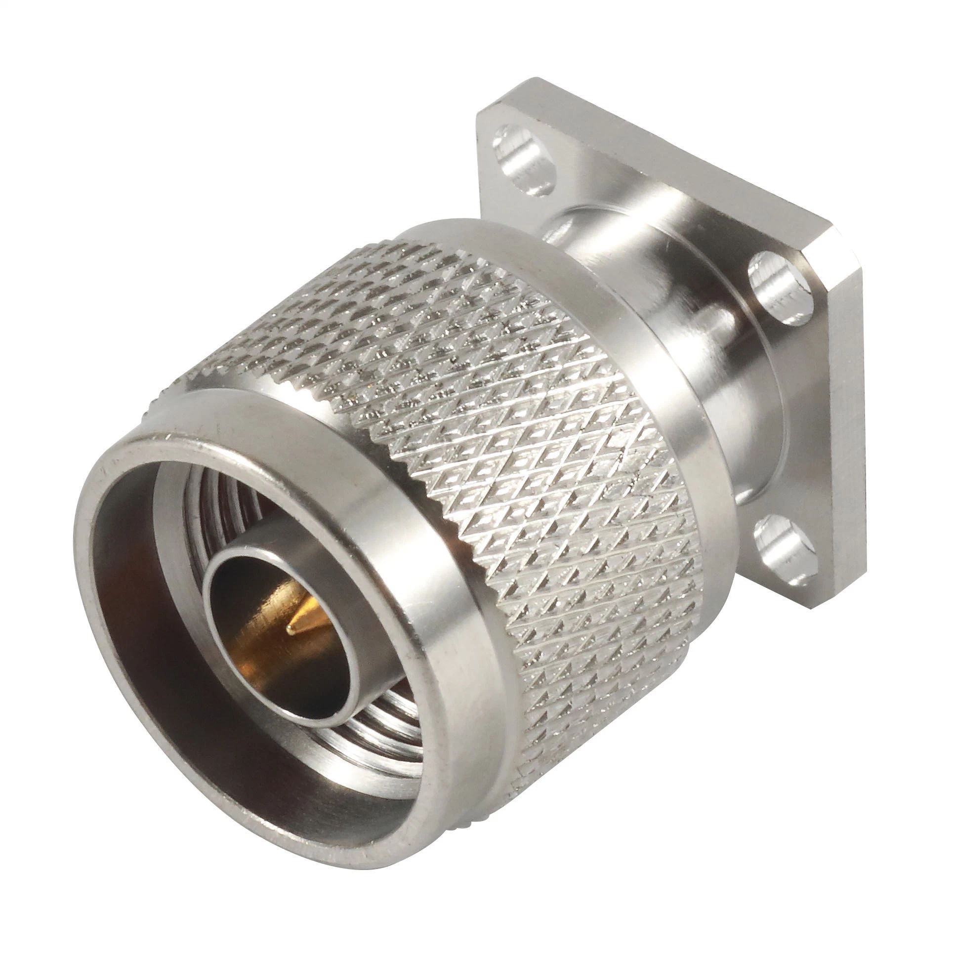 17.5mm Sq Flange Electrical Waterproof Male Plug RF Coaxial N RF Coaxial Connector 0.2-2mm Tab Pin