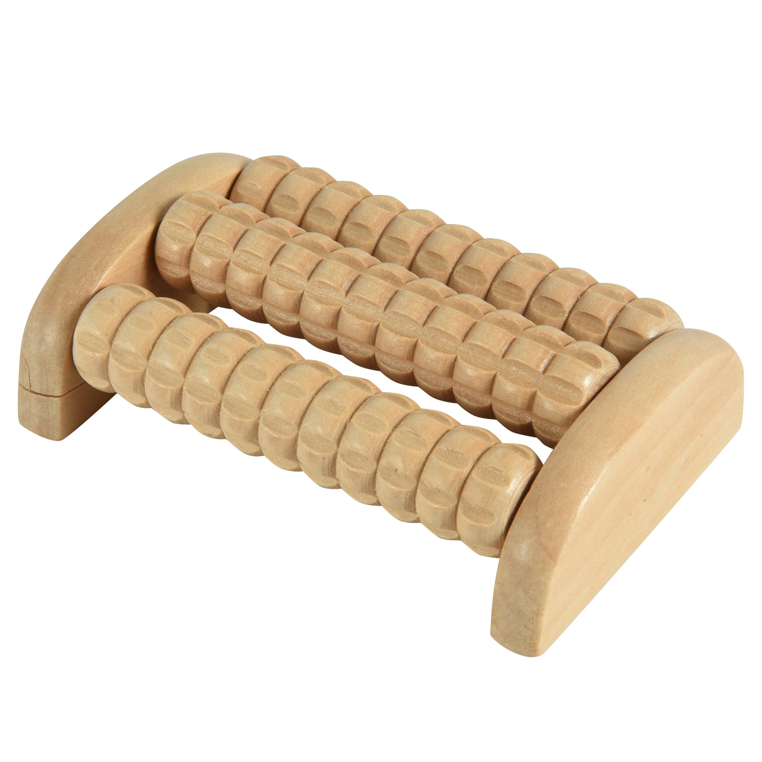 1 Row Wooden Foot Leg Massager Reflexology Roller Stress Useful Relief Massage