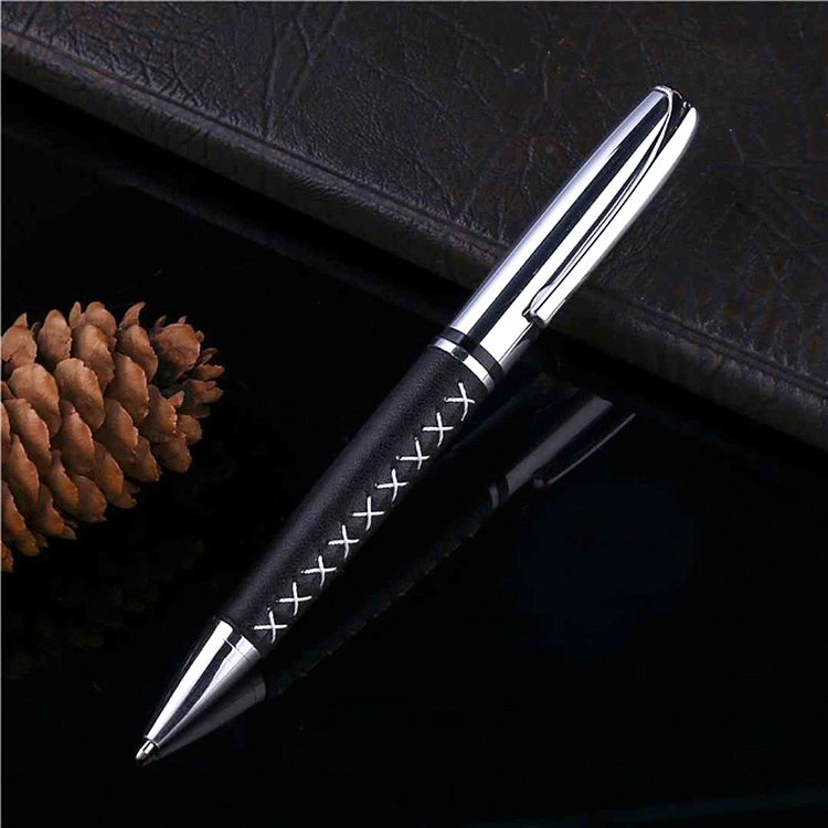 Metal Pen Leather Pen Meeting Record Pen