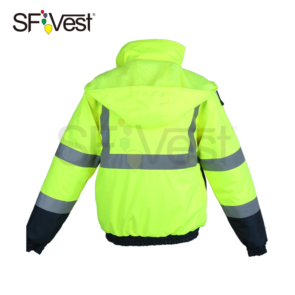 Veste de sécurité hiver chaud Hi Viz Vêtements de travail réfléchissant léger