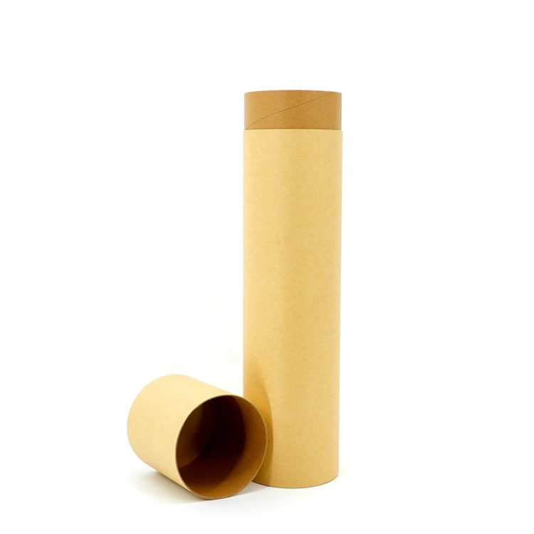 Custom Printing Kraft Top&Bottom Rolled Packaging Paper Tube for Tea