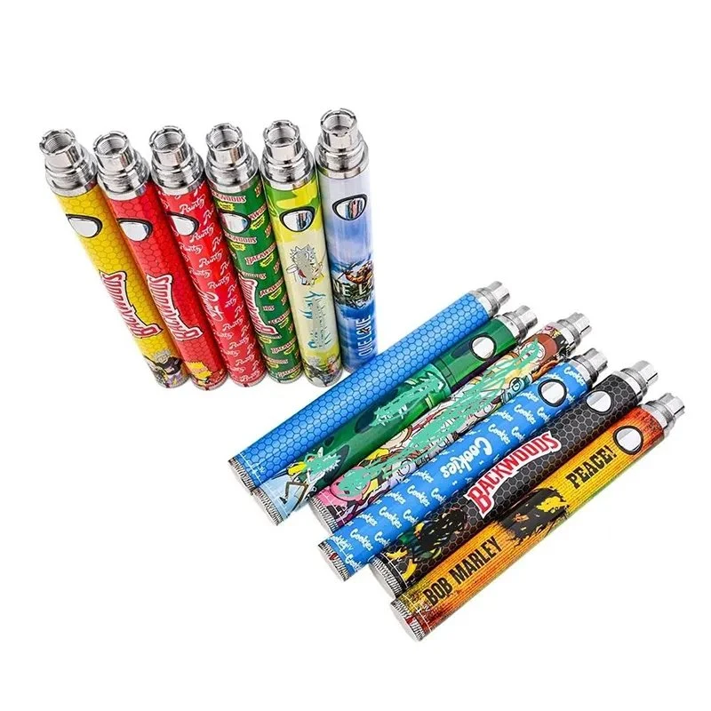 Backwoods Runtz Twist Battery USB Charger Kit Preheating Bottom Dial 1100mAh VV Adjustable Vape Pen Batteries 510 Thread for Wax Oil Cartridges