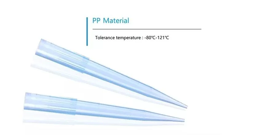 200ul de suministros médicos desechables, puntas de pipeta Lab